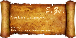 Serbán Zsigmond névjegykártya